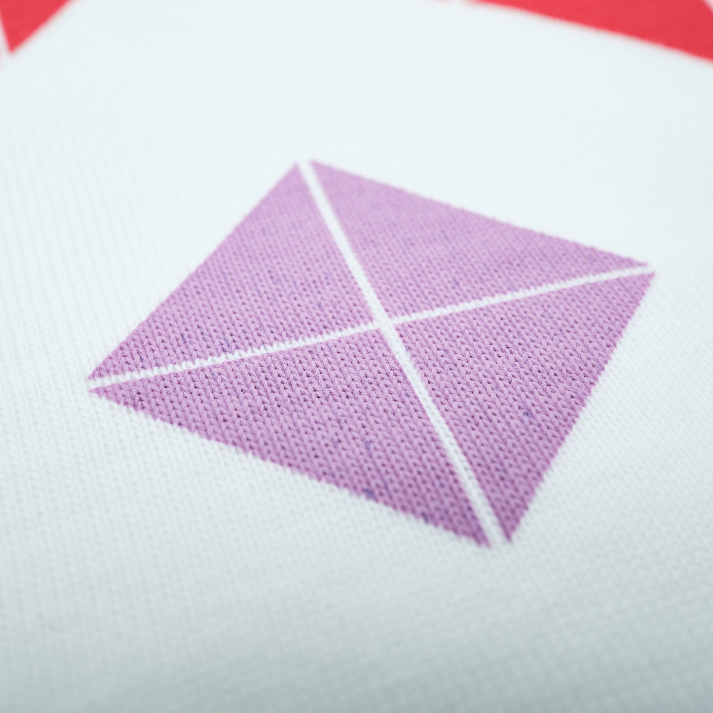 Close-up of a geometric pattern on a white background
