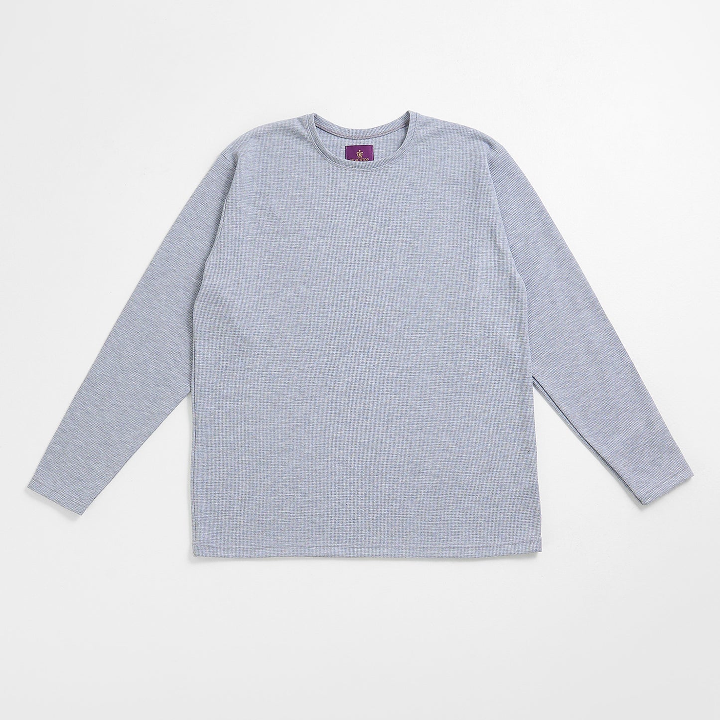 Long Sleeve Waffle Tee | Freddy | Light Grey Mel