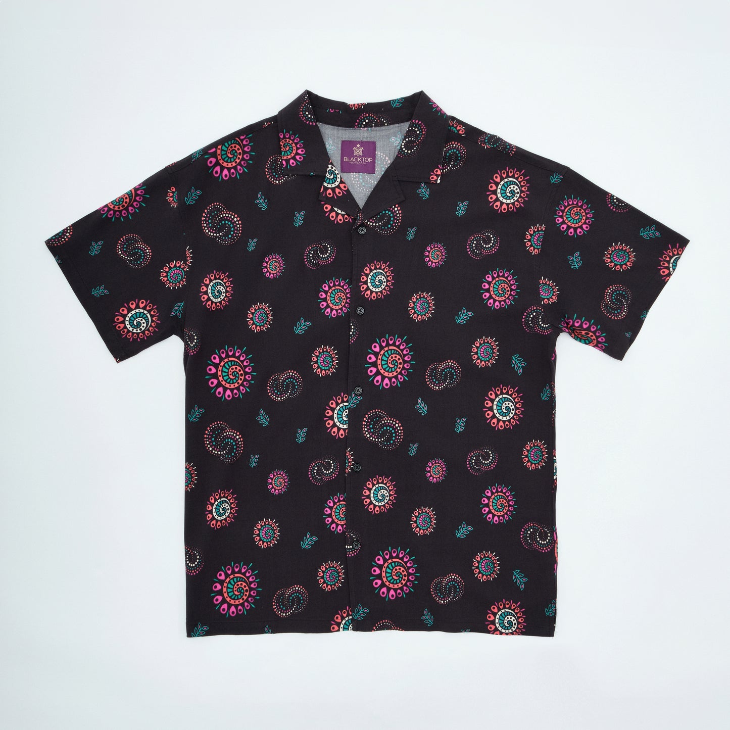 Short Sleeve Shirt | Cosmic Swirl | Black