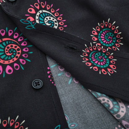 Short Sleeve Shirt | Cosmic Swirl | Black