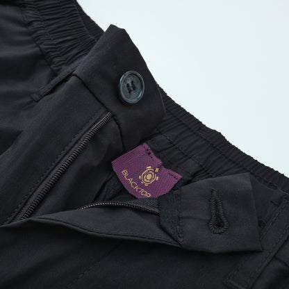 Relaxed Fit Pants| Pleated| Black
