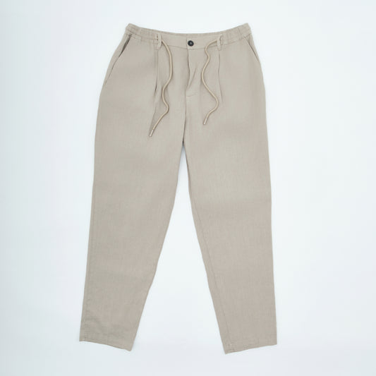 Relaxed Fit Linen Pants – Pleated Front | Yung Linen| Beige