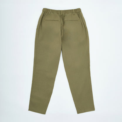 Relaxed Fit Linen Pants – Pleated Front | Yung Linen| Dark Green