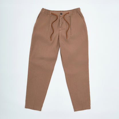 Relaxed Fit Linen Pants – Pleated Front | Yung Linen| Brown