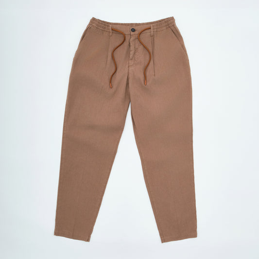 Relaxed Fit Linen Pants – Pleated Front | Yung Linen| Brown