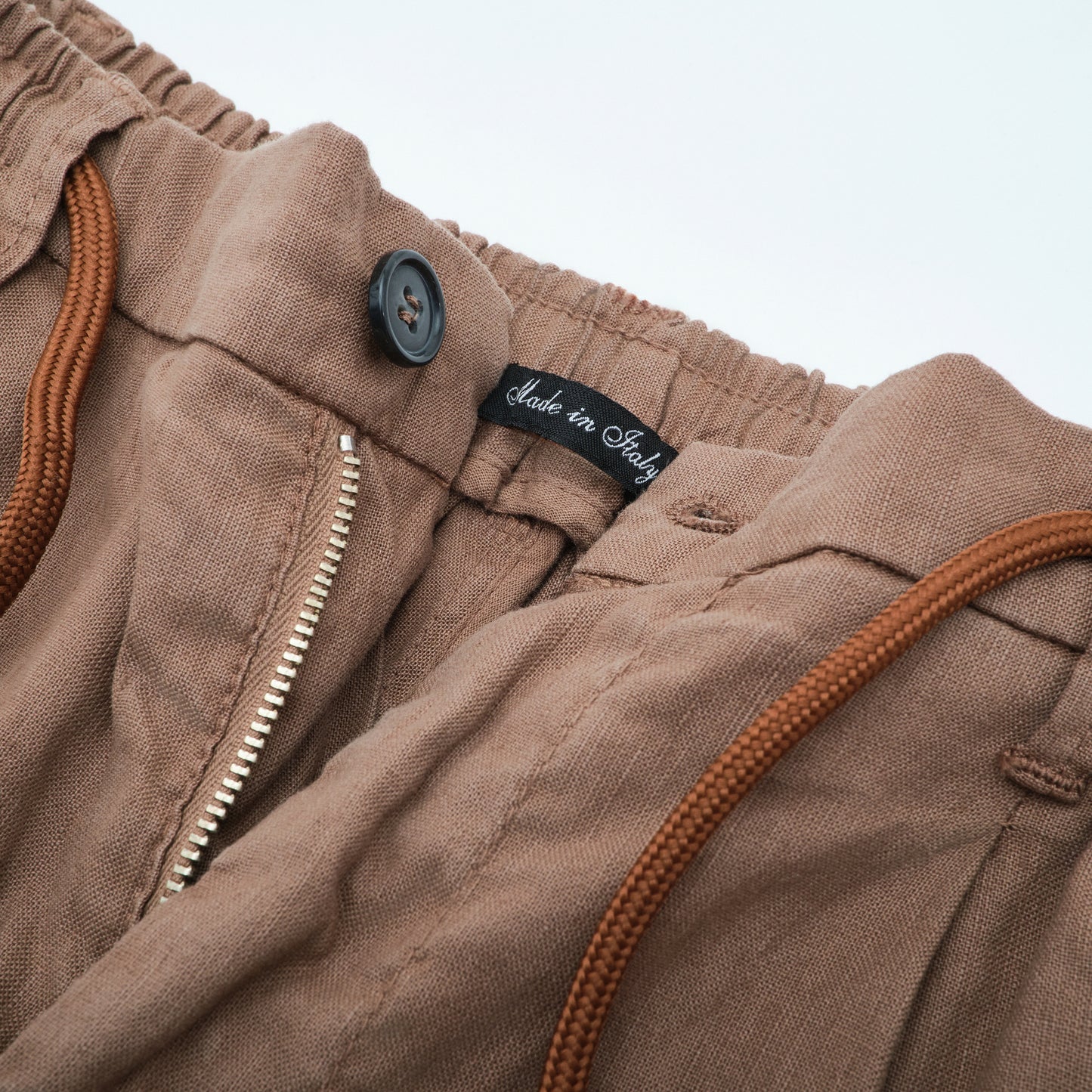 Relaxed Fit Linen Pants – Pleated Front | Yung Linen| Brown