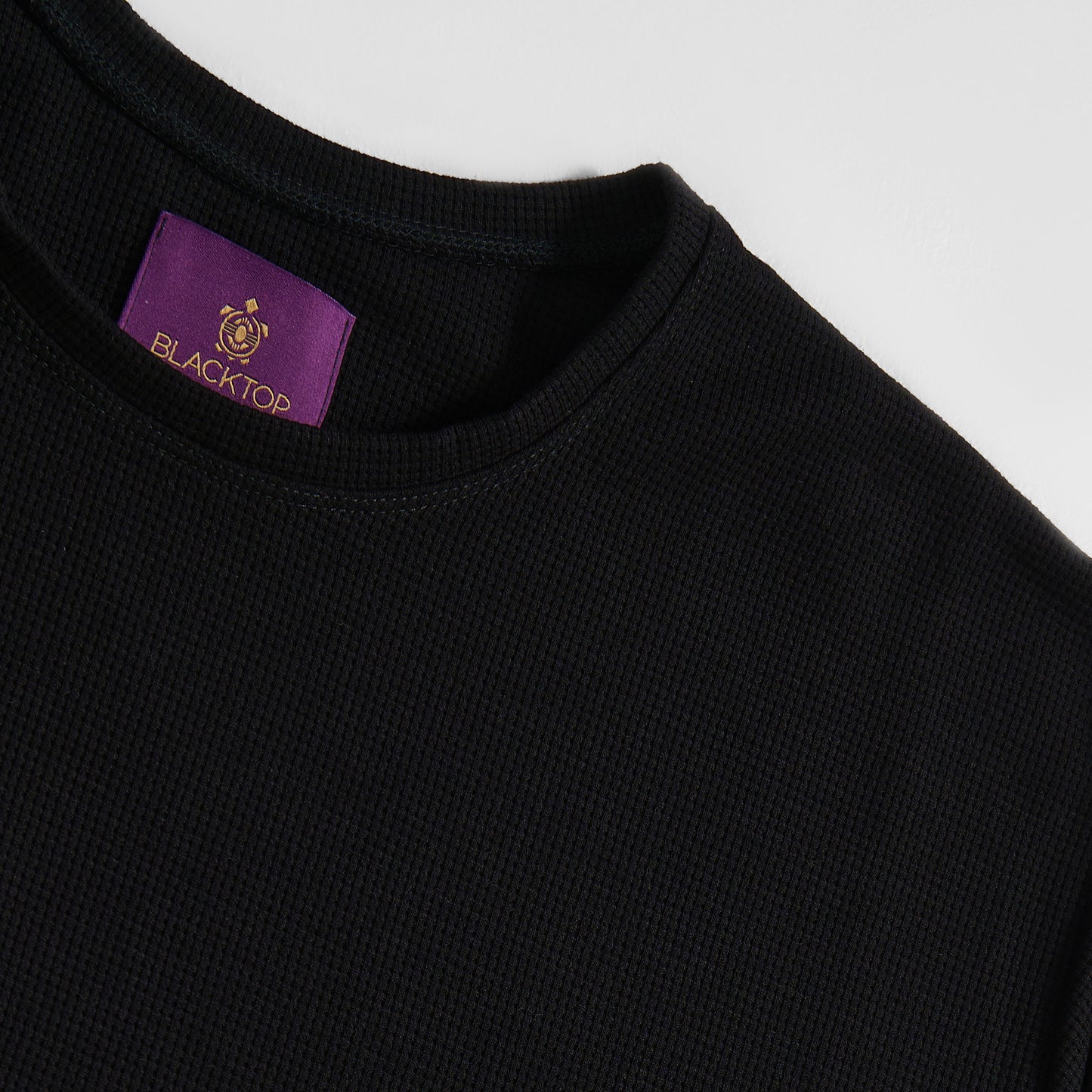 Long Sleeve Waffle Tee | Freddy | Black